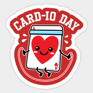 Ace of Hearts Card Cardio Day Sticker